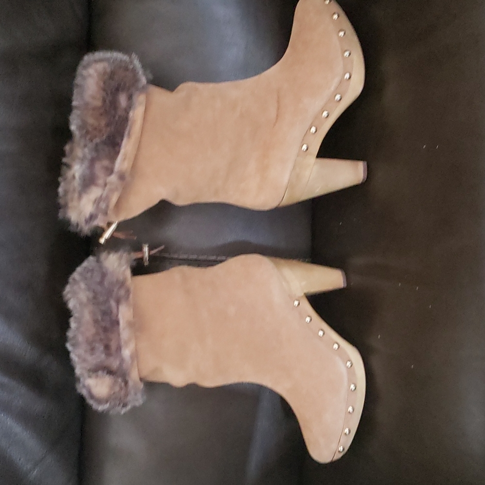 Michael Khor Parker bootie boots khaki color